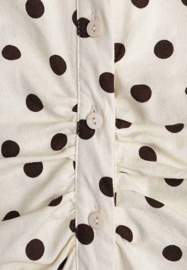 Renee - Beżowa Koszulowa Sukienka z Wiskozy z Dodatkiem Lnu z Drapowaną Talią Edrilith. Okazja: na co dzień. Kolor: beżowy. Materiał: wiskoza, len. Typ sukienki: koszulowe. Styl: casual, elegancki