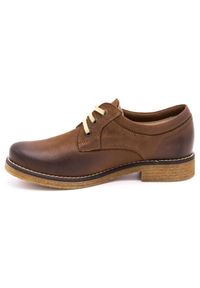 ButBal Buty damskie skórzane półbuty 656B brązowe. Kolor: brązowy. Materiał: skóra #4