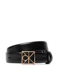 Calvin Klein Pasek Damski Emblem Buckle 25Mm Fixed Smooth LV04F7072G Czarny. Kolor: czarny. Materiał: skóra