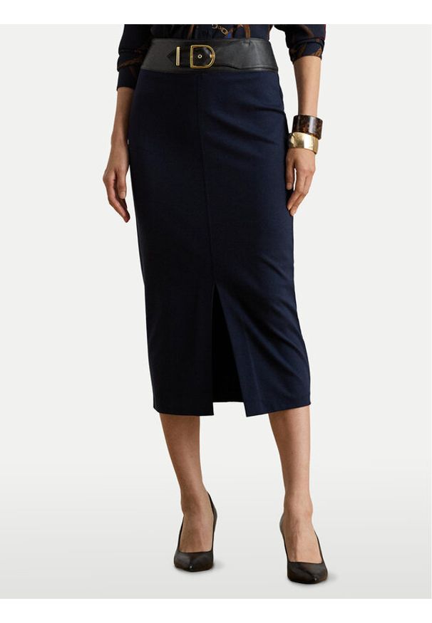Lauren Ralph Lauren - LAUREN RALPH LAUREN Spódnica ołówkowa 200P03729001 Granatowy Regular Fit. Kolor: niebieski. Materiał: wiskoza