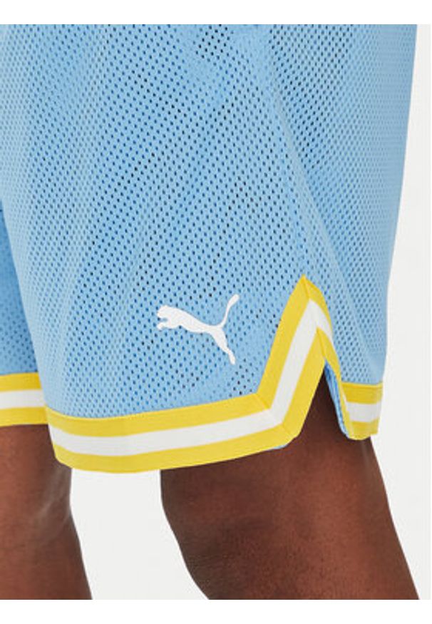 Puma Szorty sportowe Hoops Manchester City 631694 Błękitny Regular Fit. Kolor: niebieski. Materiał: syntetyk