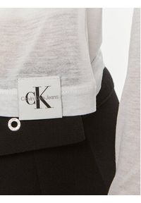 Calvin Klein Jeans Bluzka J20J223323 Biały Slim Fit. Kolor: biały. Materiał: wiskoza