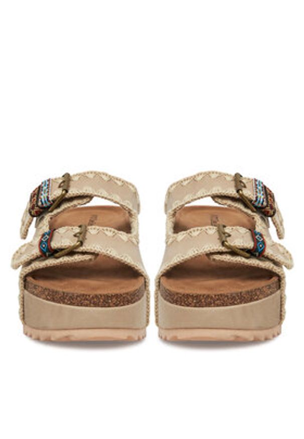 DeeZee Klapki LB-P1684 Beżowy. Kolor: beżowy. Materiał: materiał