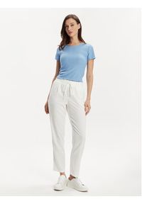 Vero Moda Spodnie materiałowe Jesmilo 10279691 Biały Regular Fit. Kolor: biały. Materiał: len, wiskoza