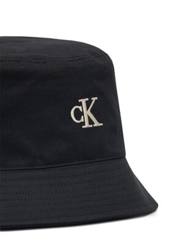 Calvin Klein Jeans Kapelusz Embroidered Monogram Bucket Hat LV04K5020G Czarny. Kolor: czarny. Materiał: materiał, bawełna