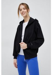 Champion bluza damska kolor czarny z kapturem gładka. Typ kołnierza: kaptur. Kolor: czarny. Materiał: dzianina. Wzór: gładki #2
