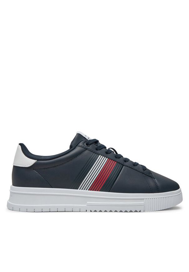 TOMMY HILFIGER - Tommy Hilfiger Sneakersy Supercup Lth Seasonal FM0FM05129 Granatowy. Kolor: niebieski. Materiał: skóra