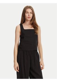 Marella Top Terni 2513161055 Czarny Regular Fit. Kolor: czarny. Materiał: wiskoza, len