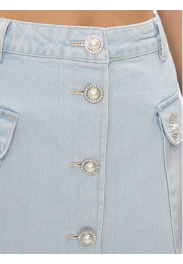 Custommade Spódnica jeansowa Riana 999448941 Błękitny Regular Fit. Kolor: niebieski. Materiał: bawełna
