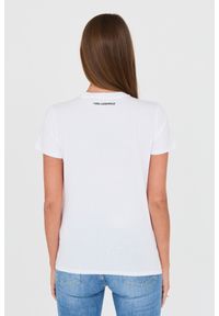 Karl Lagerfeld - KARL LAGERFELD Biały damski t-shirt Boucle Choupette, Rozmiar XS. Kolor: biały. Materiał: bawełna #6