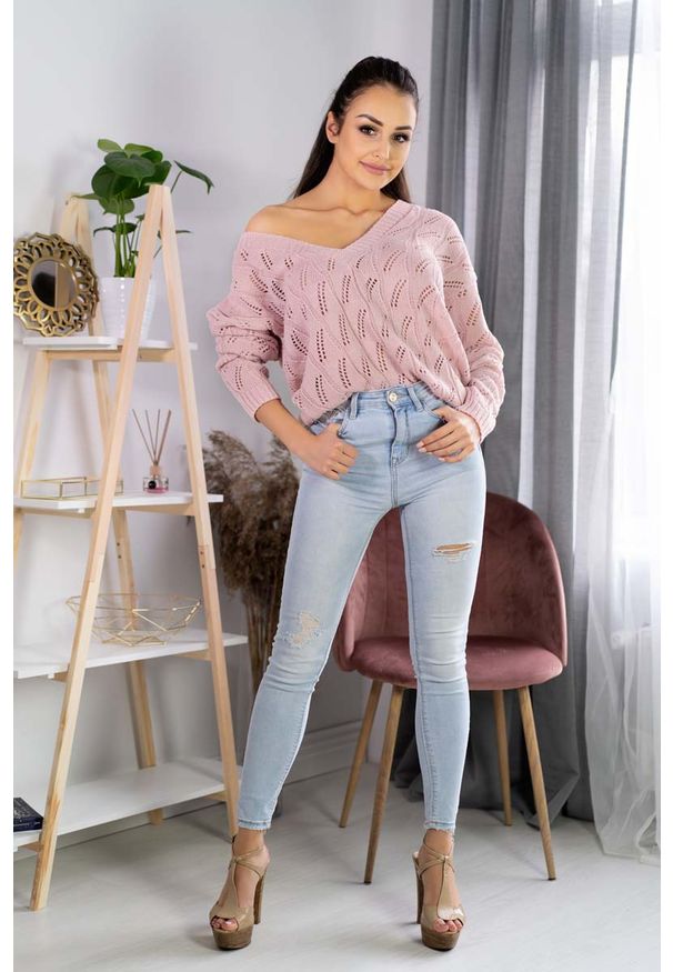 Sweter Merribel w ażurowe wzory