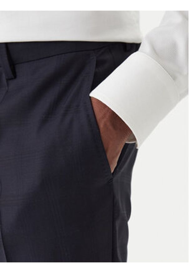 BOSS Garnitur H-Huge 50557259 Granatowy Slim Fit. Kolor: niebieski. Materiał: wełna