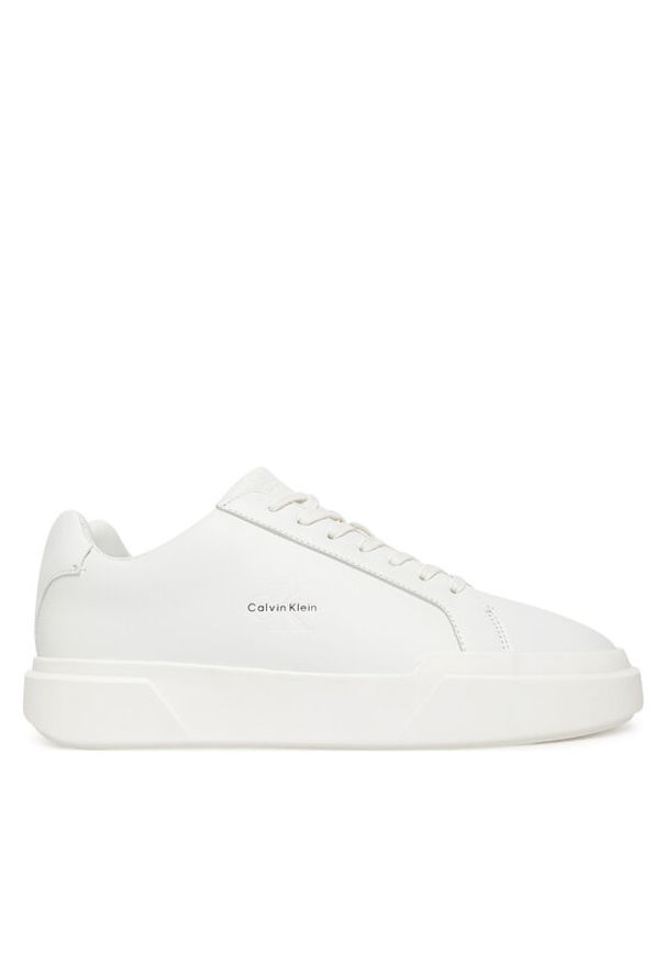 Calvin Klein Sneakersy Chunky Cupsole Laceup Lth YM0YM01344 Biały. Kolor: biały. Materiał: skóra