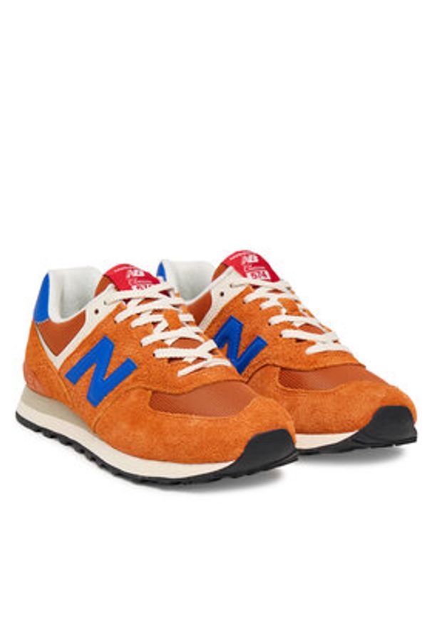 New Balance Sneakersy U574BRD Pomarańczowy. Kolor: pomarańczowy. Materiał: skóra, zamsz. Model: New Balance 574