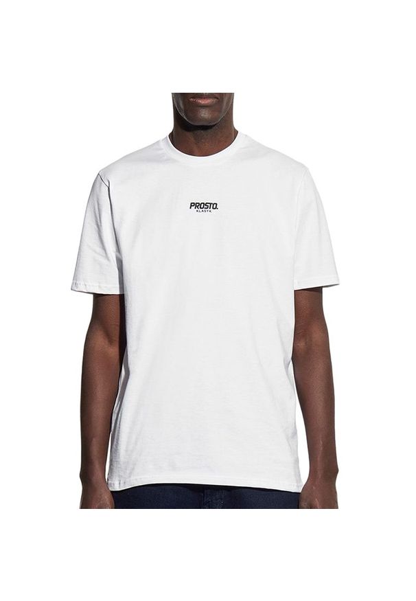 Koszulka Prosto Klasyk Blox KL241MTEE1142 - biała. Kolor: biały. Materiał: bawełna, dzianina. Długość rękawa: krótki rękaw. Długość: krótkie
