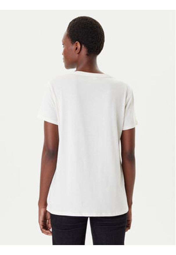 Liu Jo Sport T-Shirt TF5280 JS923 Écru Regular Fit. Materiał: bawełna. Styl: sportowy