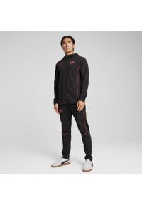 Puma - Męska kurtka z kapturem Casuals RB Leipzig PUMA Black Active Red. Typ kołnierza: kaptur. Kolor: czerwony, wielokolorowy, czarny