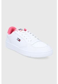 Tommy Jeans buty kolor biały. Nosek buta: okrągły. Zapięcie: sznurówki. Kolor: biały. Materiał: poliester, guma