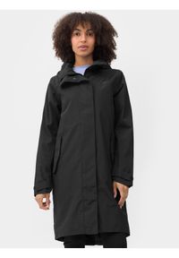 4f - Parka miejska membrana 5000 damska. Kolor: czarny. Materiał: materiał, poliester. Długość: do kolan. Sezon: zima #2
