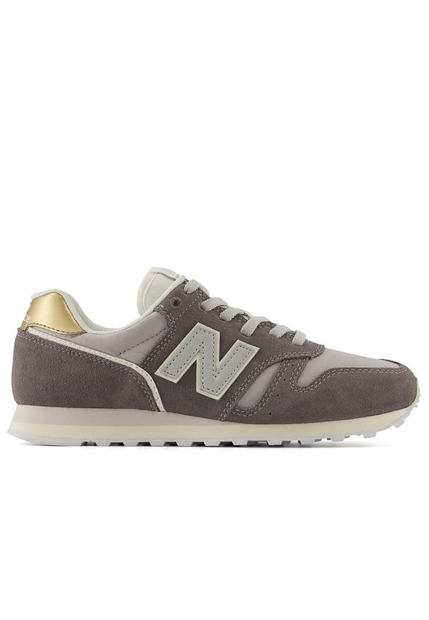 Buty New Balance WL373MG2 - szare. Okazja: na co dzień. Kolor: szary. Materiał: materiał, zamsz, syntetyk, guma. Szerokość cholewki: normalna. Wzór: aplikacja. Model: New Balance 373