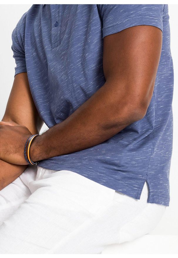 bonprix - Shirt polo, krótki rękaw. Typ kołnierza: polo. Kolor: niebieski. Długość rękawa: krótki rękaw. Długość: krótkie