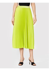 Simple Spódnica plisowana SDD005 Zielony Regular Fit. Kolor: zielony. Materiał: syntetyk