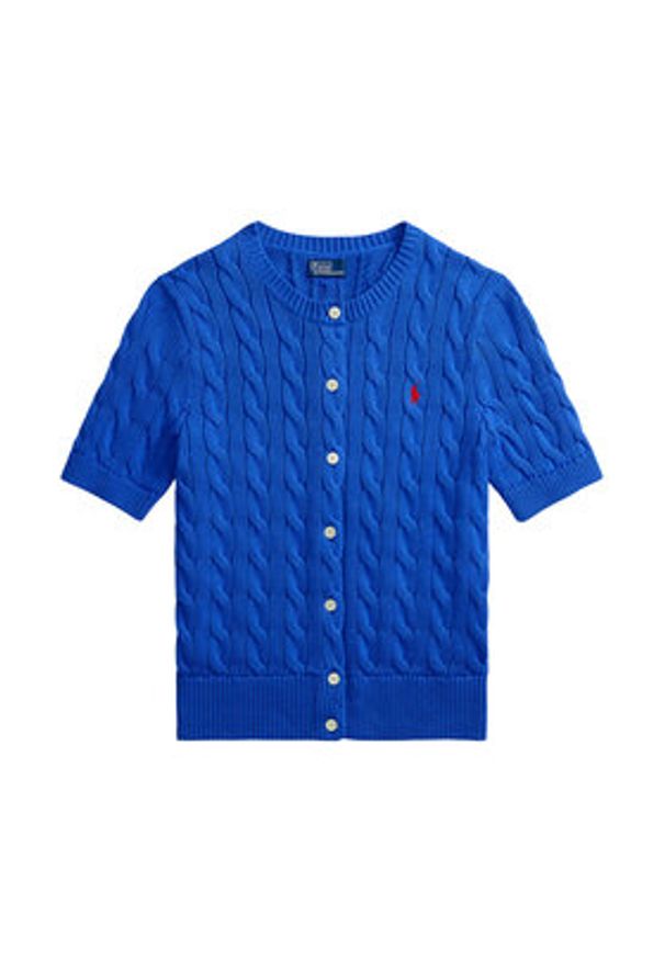 Polo Ralph Lauren Kardigan 211966720500 Niebieski Slim Fit. Typ kołnierza: polo. Kolor: niebieski. Materiał: bawełna