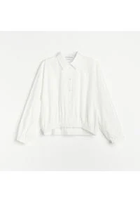 Reserved - Bawełniana koszula z bufiastymi rękawami - Kremowy. Kolor: kremowy. Materiał: bawełna #1
