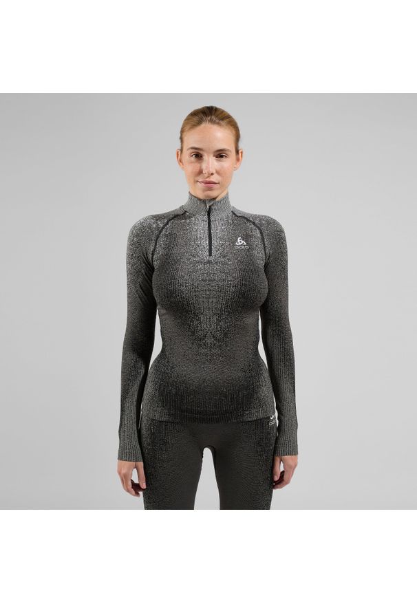 Bluza termoaktywna damska Odlo Blackcomb Eco BL Top Turtle Neck LS Half Zip. Kolor: czarny, szary, wielokolorowy. Sport: bieganie