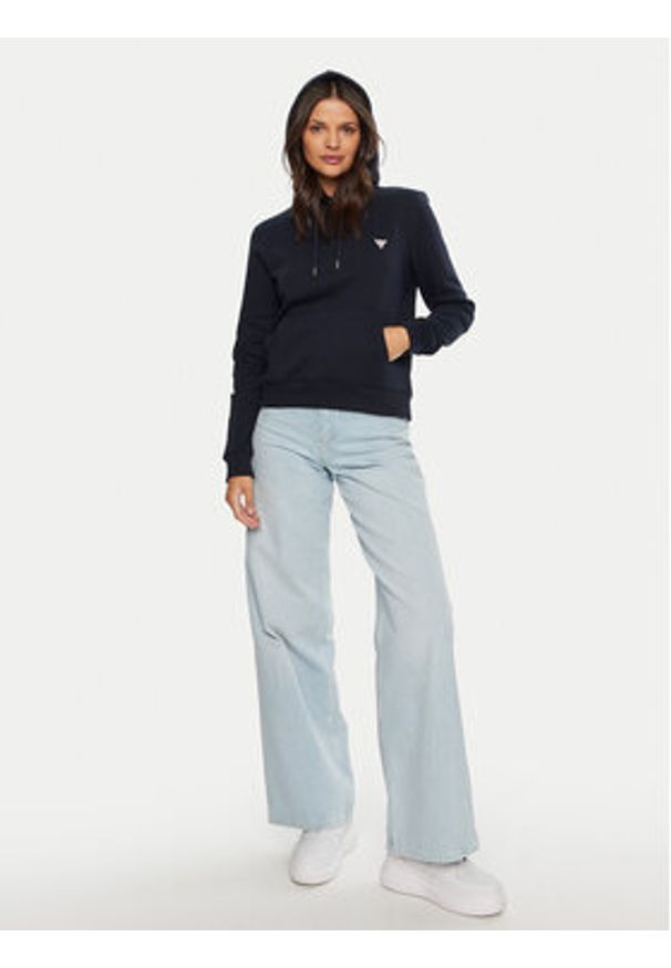 Guess Jeans Bluza W4YQ04 KC811 Granatowy Regular Fit. Kolor: niebieski. Materiał: bawełna