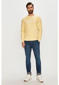 Pepe Jeans - Bluza bawełniana George. Okazja: na co dzień. Typ kołnierza: bez kaptura. Kolor: żółty. Materiał: bawełna. Wzór: nadruk. Styl: casual #3