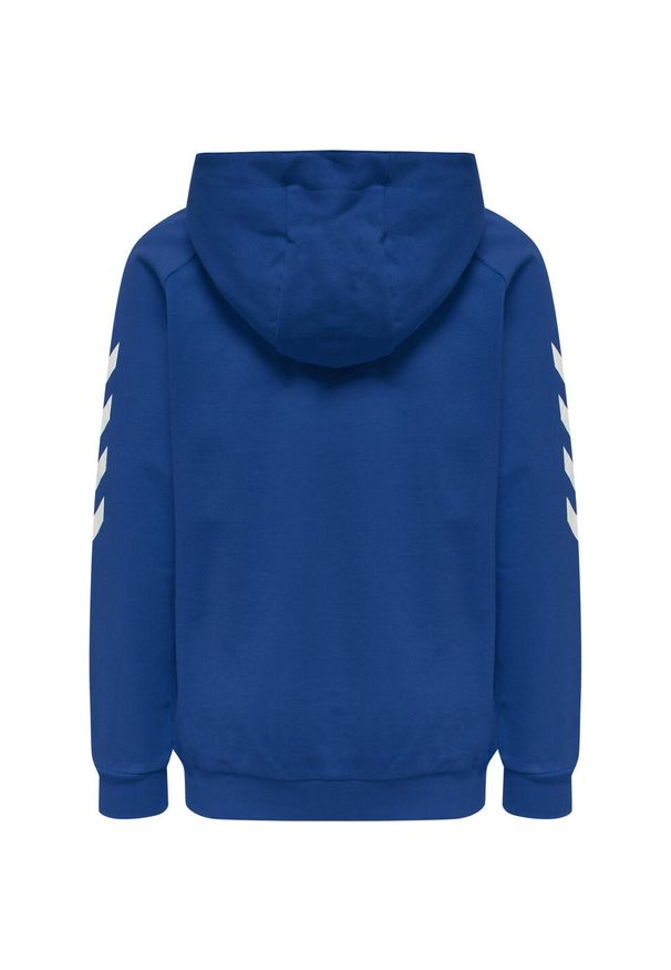 Bluza sportowa z kapturem dla dzieci Hummel Go Kids Cotton Hoodie. Typ kołnierza: kaptur. Kolor: biały, niebieski, wielokolorowy. Sport: joga i pilates