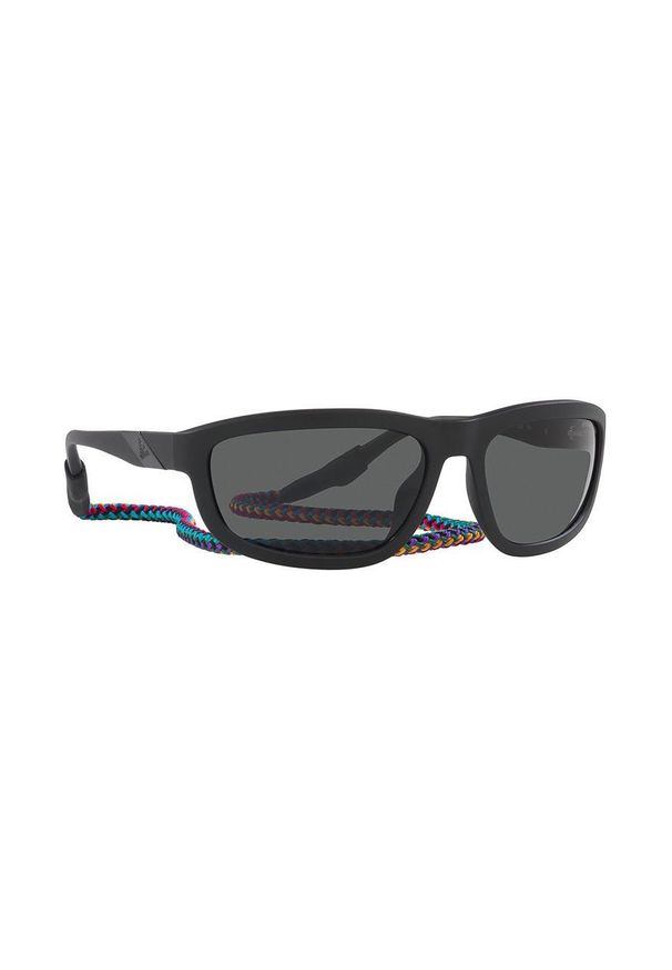 Emporio Armani okulary przeciwsłoneczne 0EA4183U męskie kolor czarny. Kształt: prostokątne. Kolor: czarny
