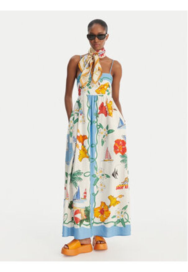 Seafolly Sukienka letnia Viva Vacation 55673-DR Błękitny Regular Fit. Kolor: niebieski. Materiał: wiskoza. Sezon: lato