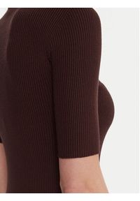 Kontatto Golf 3M0821C Brązowy Slim Fit. Typ kołnierza: golf. Kolor: brązowy. Materiał: wiskoza #4