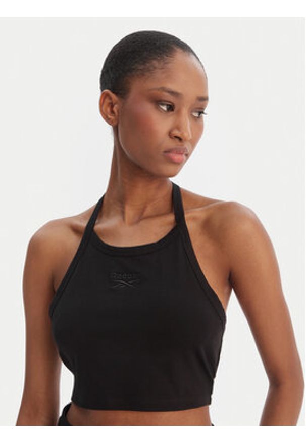 Reebok Top Tatianna RK25494CCW Czarny Slim Fit. Kolor: czarny. Materiał: bawełna