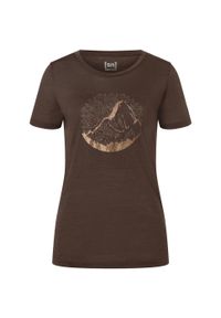 Koszulka z krótkim rękawkiem damska SUPER.NATURAL Mountain Losee Tee. Kolor: brązowy. Długość rękawa: krótki rękaw. Długość: krótkie