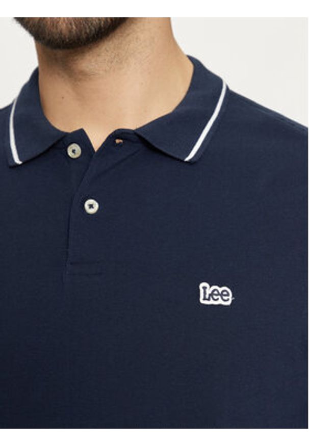 Lee Polo 112355666 Granatowy Regular Fit. Typ kołnierza: polo. Kolor: niebieski. Materiał: bawełna