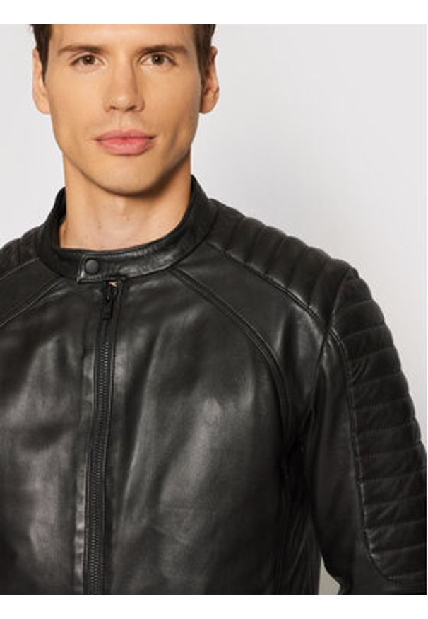 Serge Pariente Kurtka skórzana Leman Czarny Regular Fit. Kolor: czarny. Materiał: skóra