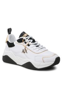 Sneakersy Armani Exchange XDX104 XV580 S037 Opt.White/Black/Gold. Kolor: biały. Materiał: skóra