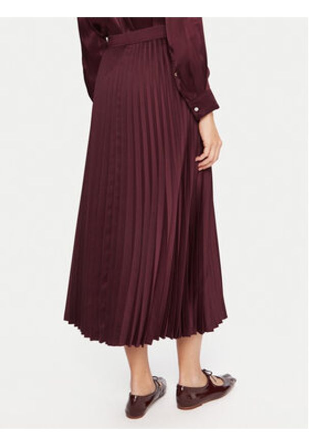 Marella Spódnica plisowana Pontiac 2523106045 Bordowy Regular Fit. Kolor: czerwony. Materiał: wiskoza