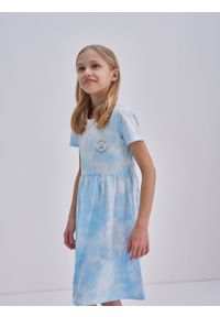 Big-Star - Sukienka dziewczęca z bawełny ekologicznej tie-dye Fionalka 400. Kolor: niebieski. Materiał: bawełna. Wzór: nadruk, kolorowy #3