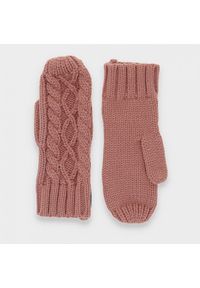 outhorn - Rękawiczki jednopalczaste uniseks - różowe. Kolor: różowy. Materiał: dzianina, akryl. Wzór: ze splotem. Sezon: zima #3