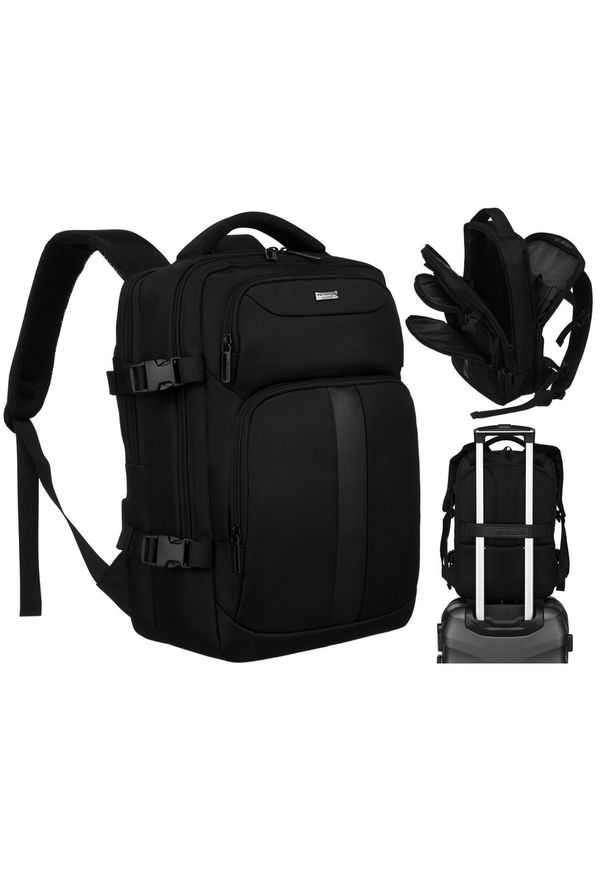 Miejski plecak Peterson PTN PTY-05 czarny. Kolor: czarny. Materiał: materiał. Styl: elegancki
