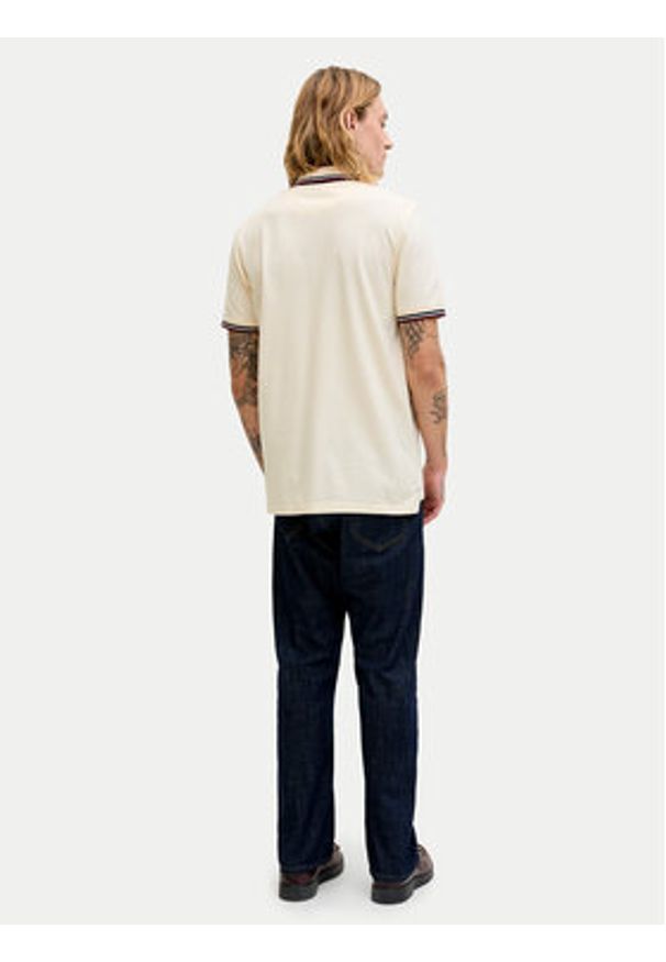 Jack & Jones Polo Paulos 12136668 Kremowy Regular Fit. Typ kołnierza: polo. Kolor: kremowy. Materiał: bawełna