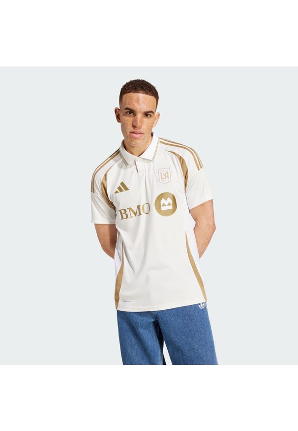 Adidas - Koszulka Los Angeles FC 25/26 Away. Kolor: biały. Materiał: materiał