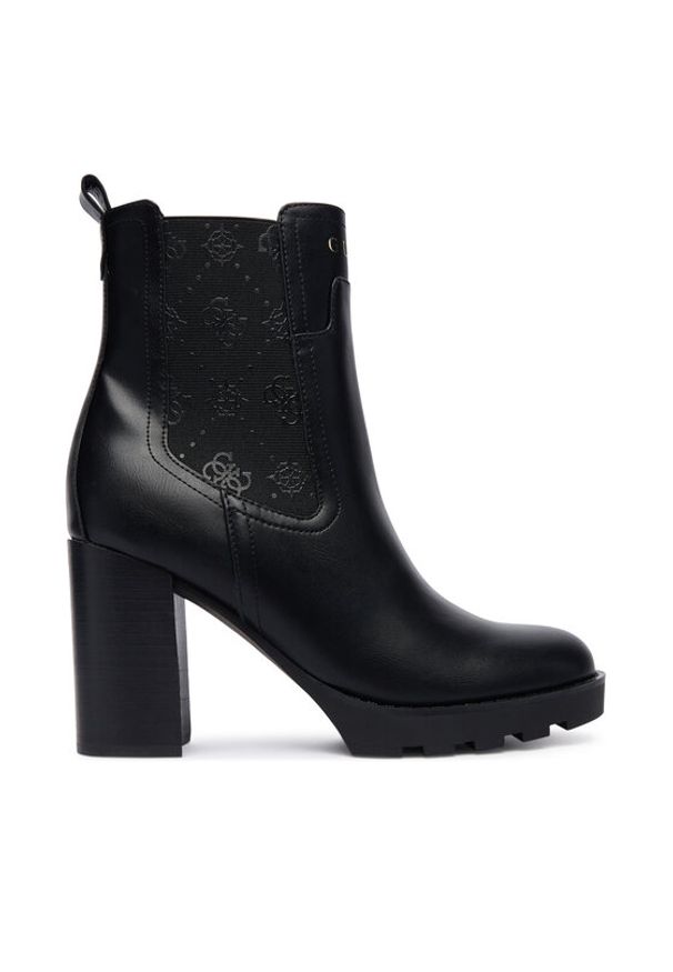 Guess Botki FLFNLL ELE10 Czarny. Kolor: czarny. Materiał: skóra