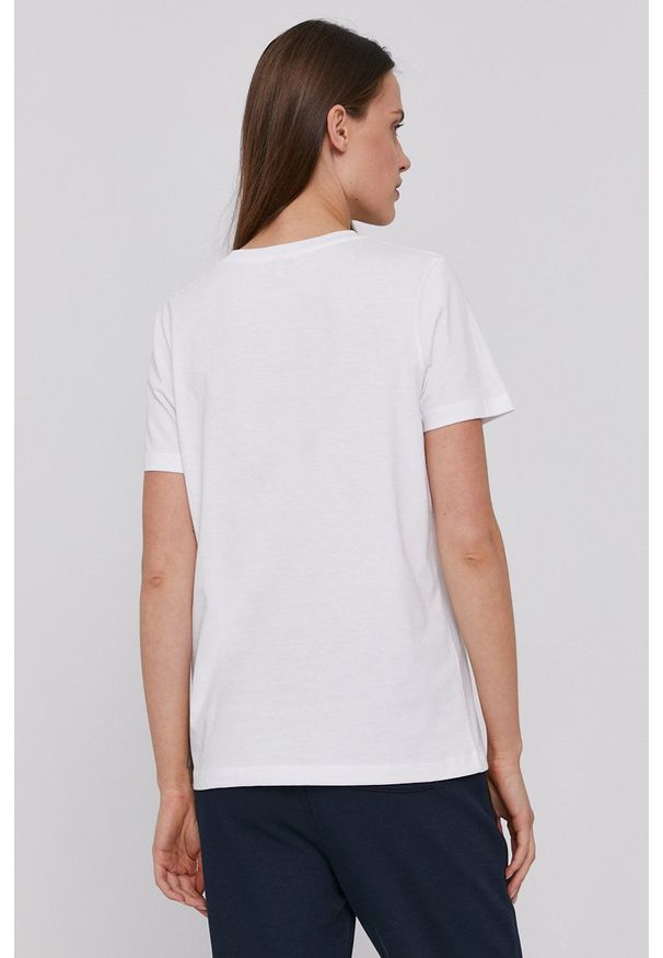 TOMMY HILFIGER - Tommy Hilfiger - T-shirt bawełniany. Okazja: na co dzień. Kolor: biały. Materiał: bawełna. Wzór: aplikacja. Styl: casual