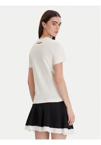 Karl Lagerfeld - KARL LAGERFELD T-Shirt A1W17129 Écru Regular Fit. Typ kołnierza: dekolt w karo. Kolor: kremowy. Materiał: bawełna #2