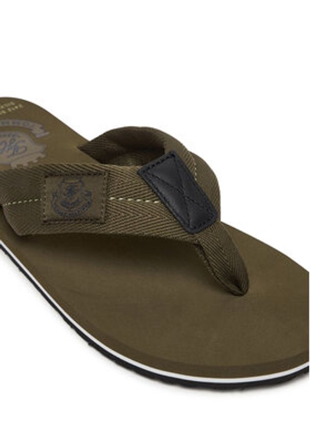TOMMY HILFIGER - Tommy Hilfiger Japonki Patch Hilfiger Beach Sandal FM0FM05804 Zielony. Kolor: zielony. Materiał: materiał